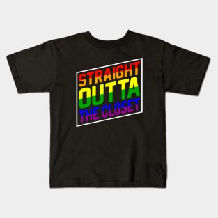 Straight out of the closet - Pride Month Kids T-Shirt